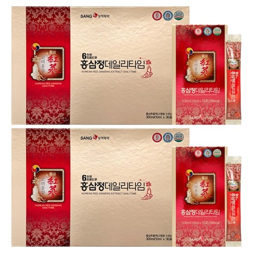 상아제약 6년근 고려 홍삼정 데일리타임 10p, 100ml, 6개