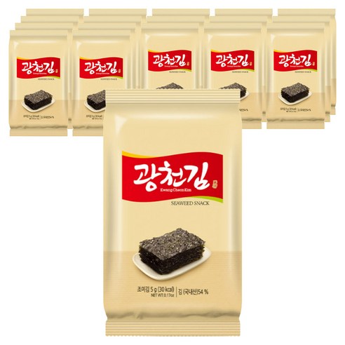 광천김 참 재래 도시락김, 5g, 18개