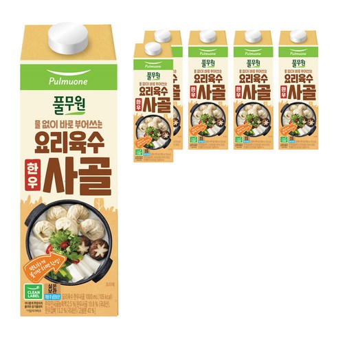 풀무원 요리육수 사골, 1L, 6개