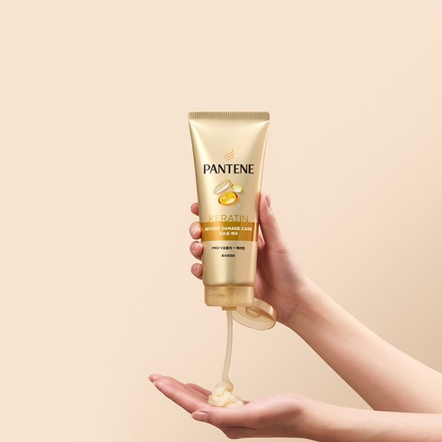 팬틴 케라틴 극손상케어 트리트먼트 220ml 3p + 샴푸 90ml 세트 후기 분석 - 트리트먼트 상세 컷