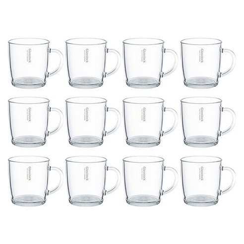 글라스락 내열강화 클래식 머그 480ml, 투명, 12개