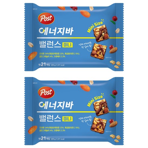 포스트 밸런스 미니 에너지바 231g, 2개 맛있게 먹은 솔직 후기 썸네일