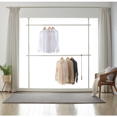 코멧 와이드 고정식 2단 행거