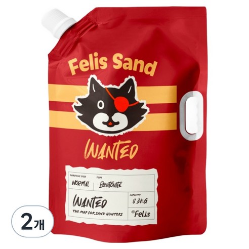 닥터펠리스 응고형 원티드 고양이 모래, 8.3kg, 2개, 무향