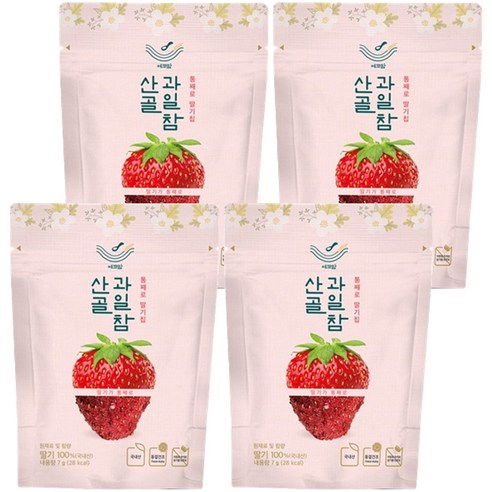 에코맘의산골이유식 산골 과일참 통째로 딸기칩, 7g, 4개