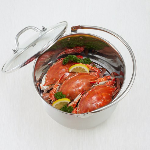 코멧 홈 다양하게 사용하는 스테인리스 미니 들통냄비 5L + 찜판 세트 이미지 3