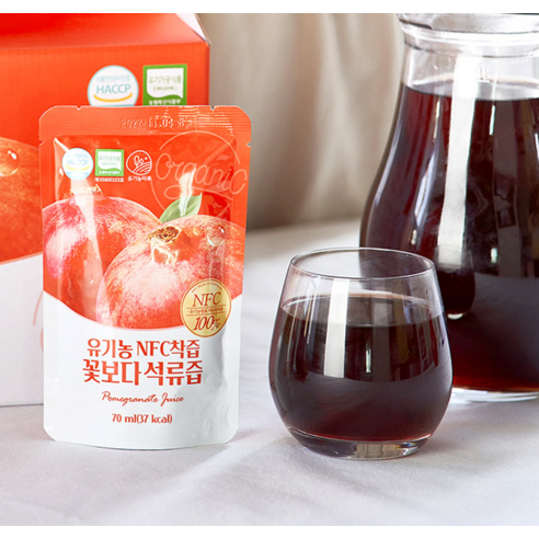 유기농마루 정품 유기농 NFC 착즙 꽃보다 석류즙 70ml, 30개 맛있게 먹은 솔직 후기 - 상품 이미지 3