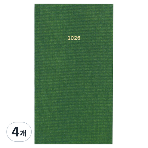 페이퍼리안 2026년 애티튜드 포켓형 위클리 플래너, 에메랄드 그린, 4개