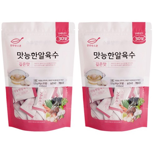 천연한스푼 맛능한알육수 깊은맛, 120g, 2개