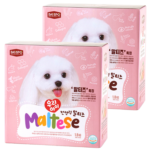 데이스포 강아지 우리아이 기능성 사료, 말티즈, 1.8kg, 2개