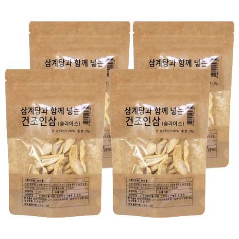 몸애조화 삼계탕과 함께 넣는 건조인삼 슬라이스 35g, 4개 실사용 후기 | 효과 있을까? - 상품 이미지 1