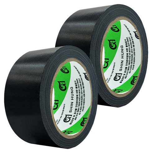 신흥테이프 라바 청면테이프 48mm x 15M 검정, 2개