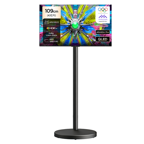 TCL 아이팔콘 4K UHD QLED Google TV + 이동식 TV 스탠드 세트, 43U65A Pro, 고객직접설치, 스탠드형, 109cm(43인치)
