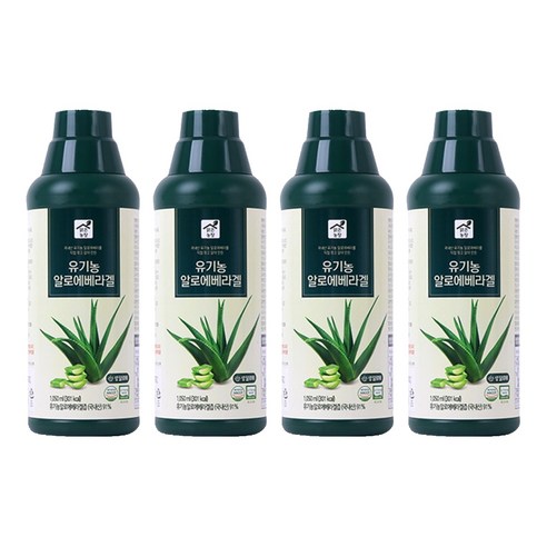 맑은농장 유기농 알로에 베라 겔, 1.05L, 4개