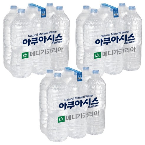 아쿠아시스 먹는샘물 무라벨, 2L, 18개