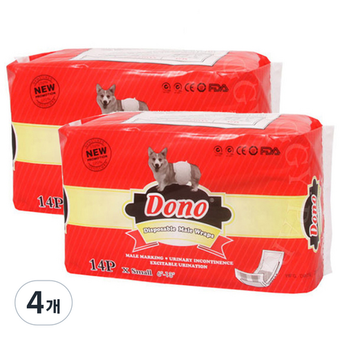 DONO 수컷강아지 매너패드, 초소형, 14개입, 4개