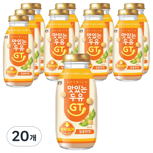 맛있는두유GT 달콤한맛 로우슈거, 200ml, 20개