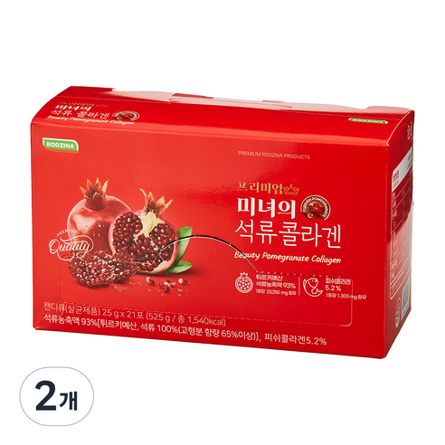 로지나 미녀의 유지인 석류콜라겐 젤리스틱 21p, 525g, 2개