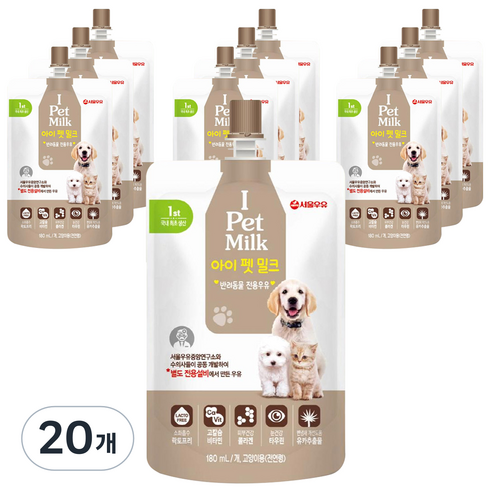 아이펫밀크 반려동물 전용우유, 우유맛, 180ml, 20개