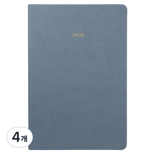 페이퍼리안 2026년 애티튜드 PU 먼슬리 플래너 A5, 더스티 블루, 4개
