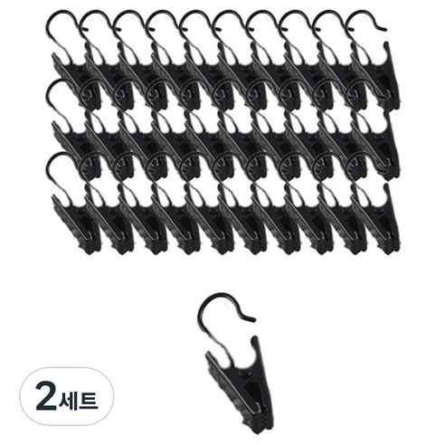 동아피엠에스 블랙 스틸 고리집게 세트, 50개, 2세트