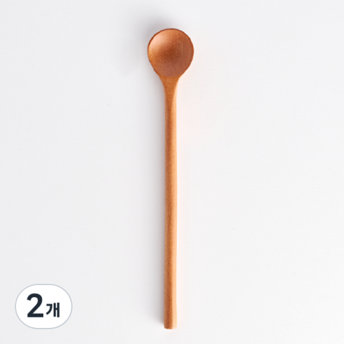 우디바인 롱안 우드 원형 롱 티스푼 20cm, 2개, 단품