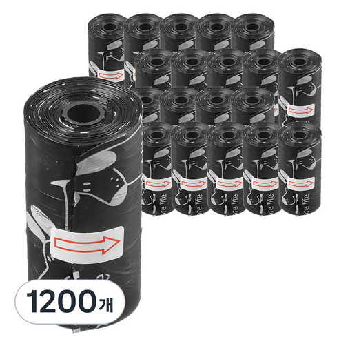탐사 반려동물 풉백 리필형 배변봉투, 1200개, 블랙