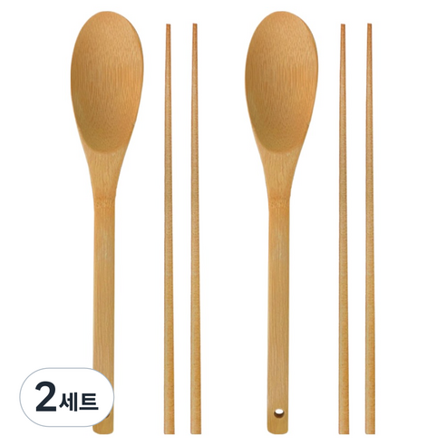 대나무 볶음스푼 + 조리용 젓가락 2벌 세트, 2세트