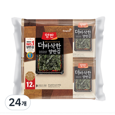 양반 더 바삭한 김, 5g, 24개