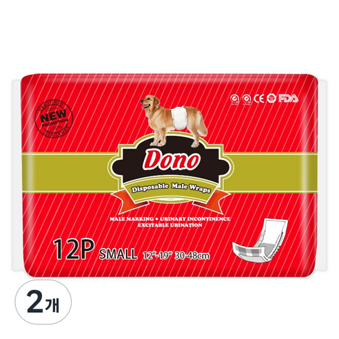 DONO 숫컷용 매너 패드, 소형, 12개입, 2개
