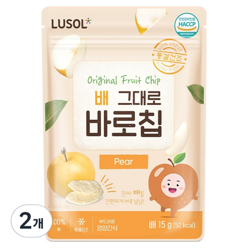 루솔 과일칩 배 그대로 바로칩, 15g, 2개