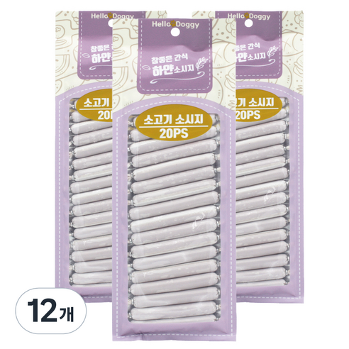 참좋은간식 강아지 하얀소시지, 소고기, 180g, 12개