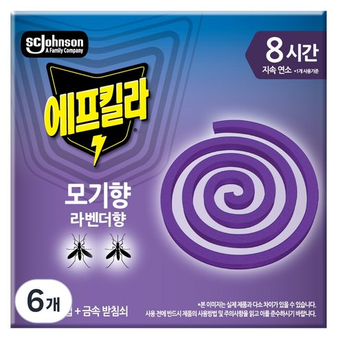 에프킬라 모기향 라벤다향 10p, 136g, 6개