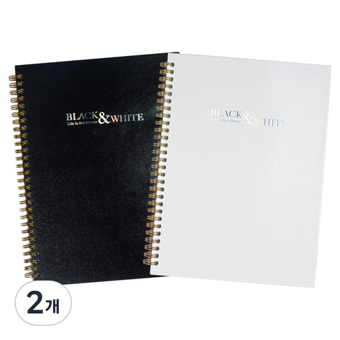 OXFORD 블랙앤화이트 하드커버 스프링노트 Letter 좌철 80p, 랜덤발송, 2개