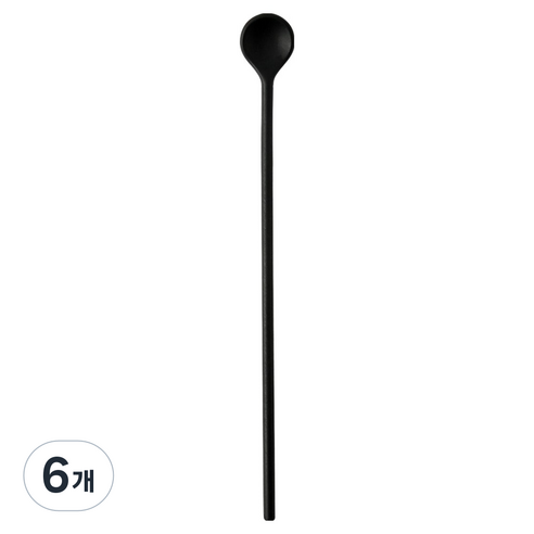 이지실리 실리콘 다용도 머들러 롱스푼, 블랙, 6개, 단품