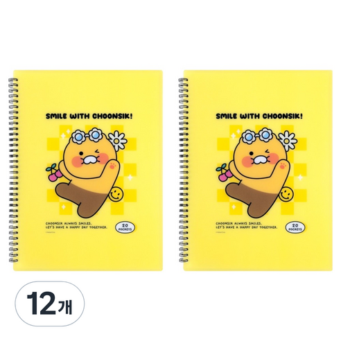 카카오프렌즈 세이치즈 스프링 클리어 파일, 12개, 춘식이