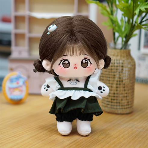 모카돌 닝닝 유골 무속성 솜인형 + 핀디 원피스 세트, 20cm, 그린(원피스), 1세트 20cm, 그린(원피스), 1세트