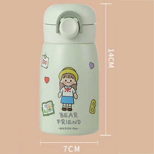 푸코 베어 프렌드 원터치 보온병 후기 분석 - 감성적인 연출 컷