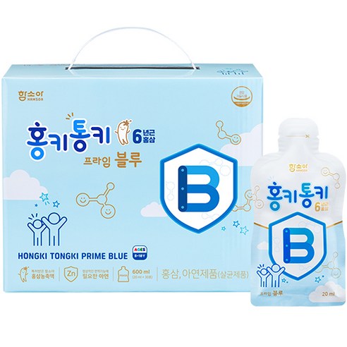 함소아 홍키통키 프라임 블루 유아홍삼 20ml, 30개 맛있게 먹은 솔직 후기 썸네일