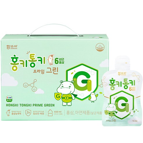 함소아 홍키통키 프라임 그린 유아홍삼 15ml, 30개 맛있게 먹은 솔직 후기 썸네일