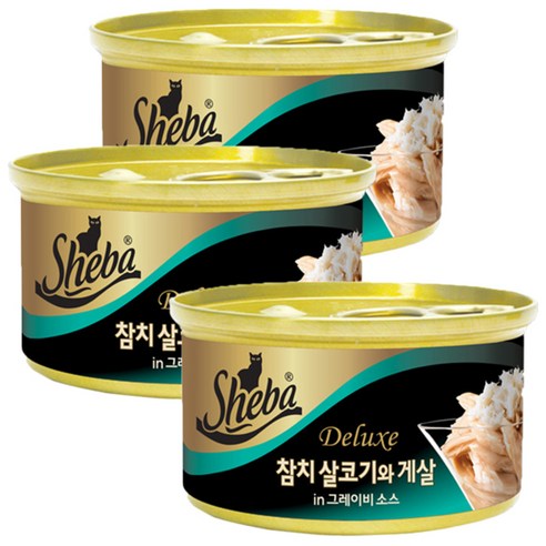 쉬바 고양이 간식캔, 생선, 85g, 3개