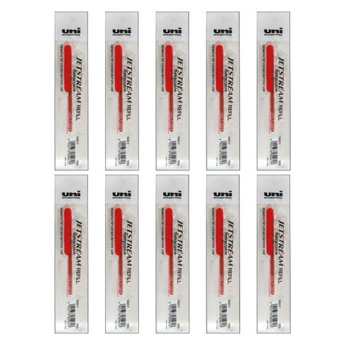 제트스트림 SXN-150 전용 SXR-38 리필심 0.38mm, 레드, 10개