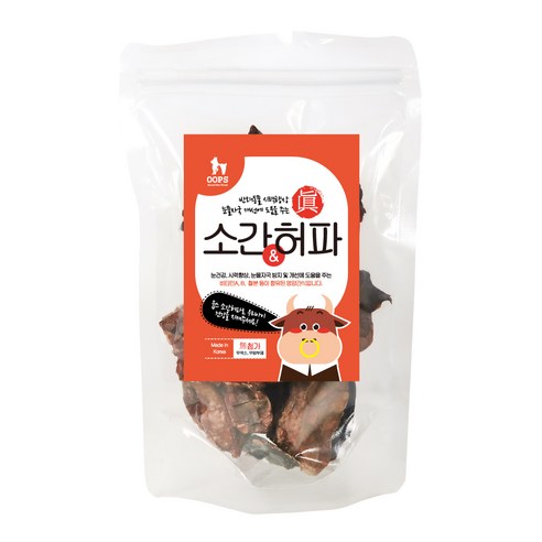 웁스 소간 앤 허파 강아지 수제간식, 소간 + 허파 혼합맛, 60g, 1개