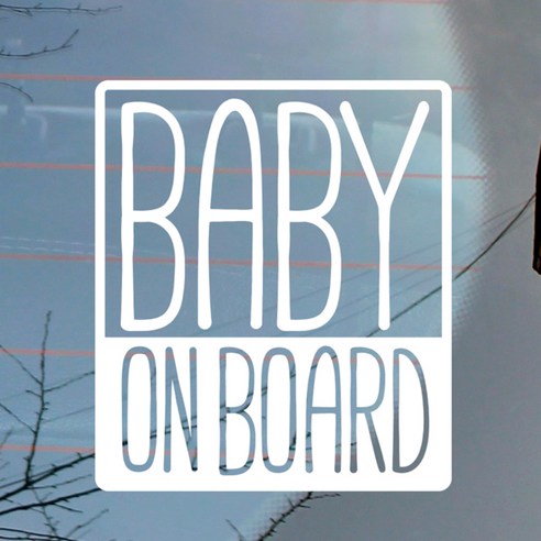 뭉키데코 자동차 스티커 네모 baby on board, 반사지, 1개