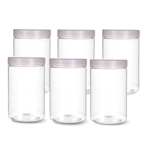 미르코리아 팜스원형 밀폐용기 화이트, 6개, 600ml