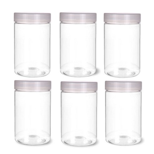 미르코리아 팜스원형 밀폐용기 화이트, 6개, 300ml
