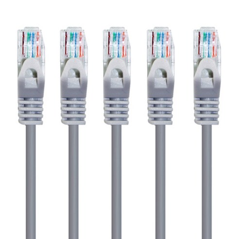 AVIVE 고급형 UTP CAT5E 랜선 케이블, 그레이, 5개, 2m