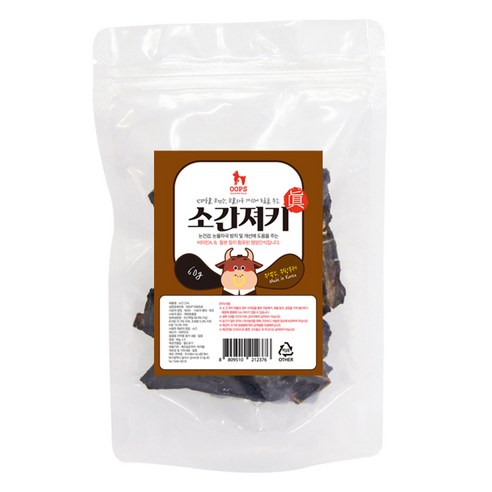 웁스 반려견 져키 수제간식, 소간, 60g, 1개