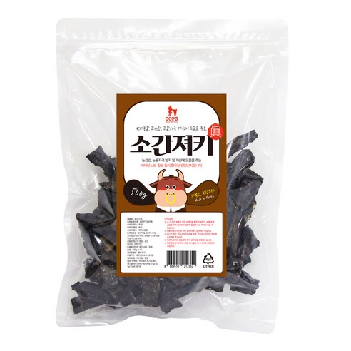 웁스 강아지 수제 져키, 소간, 500g, 1개