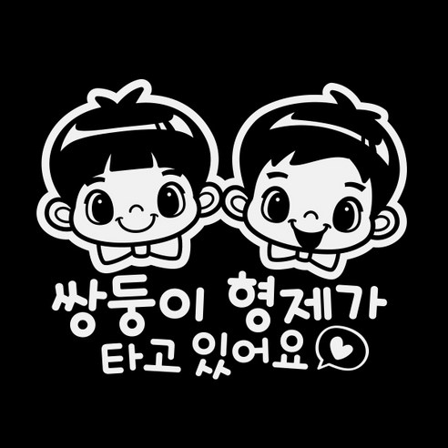 제제데코 차량용 스티커 쌍둥이 형제가 타고 있어요 반사, 혼합 색상, 1개